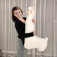 thumbnail image 4 of Almohada de peluche Hofun4U Llama Alpaca, 100 cm, diseño de animal de peluche, color blanco, 4 of 9