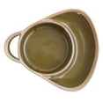 thumbnail image 4 of Soup and Sandwich Bowl, Stoneware Dual Compartment Soup & Side Bowl Set, Heat-Resistant Fan Shape Ceramic Split Cereal Bowl with Handle, for Breakfast,Green, 4 of 5