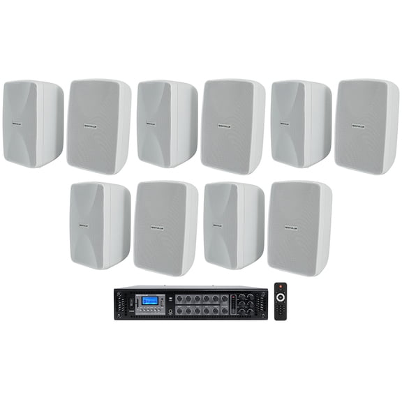 Rockville 70v Commercial/Restaurant Amplifier/Bluetooth Receiver 10) 4" Speakers