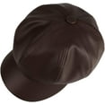 thumbnail image 3 of Womens PU Leather Newsboy Cap 8 Panel Paperboy Newsie Cap Bakerboy Beret Cabbie Hat, 3 of 6