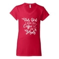 thumbnail image 2 of Wild Bobby This Girl Runs On Coffee And Jesus Inspirational/Christian Women Standard V-Neck Tee, Red, X-Large, 2 of 5