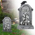thumbnail image 2 of CoreLiving Halloween Tombstone Skeleton Accent RIP Gravestones for Halloween Decorations Outdoor Yard Graveyard Decor Scary Halloween Lawn Display, 2 of 10