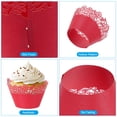 thumbnail image 3 of Uxcell Cupcake Wrappers Paper, 50 Pack Baking Cups Standard Rose Decoration for Anniversary Birthday Red, 3 of 6