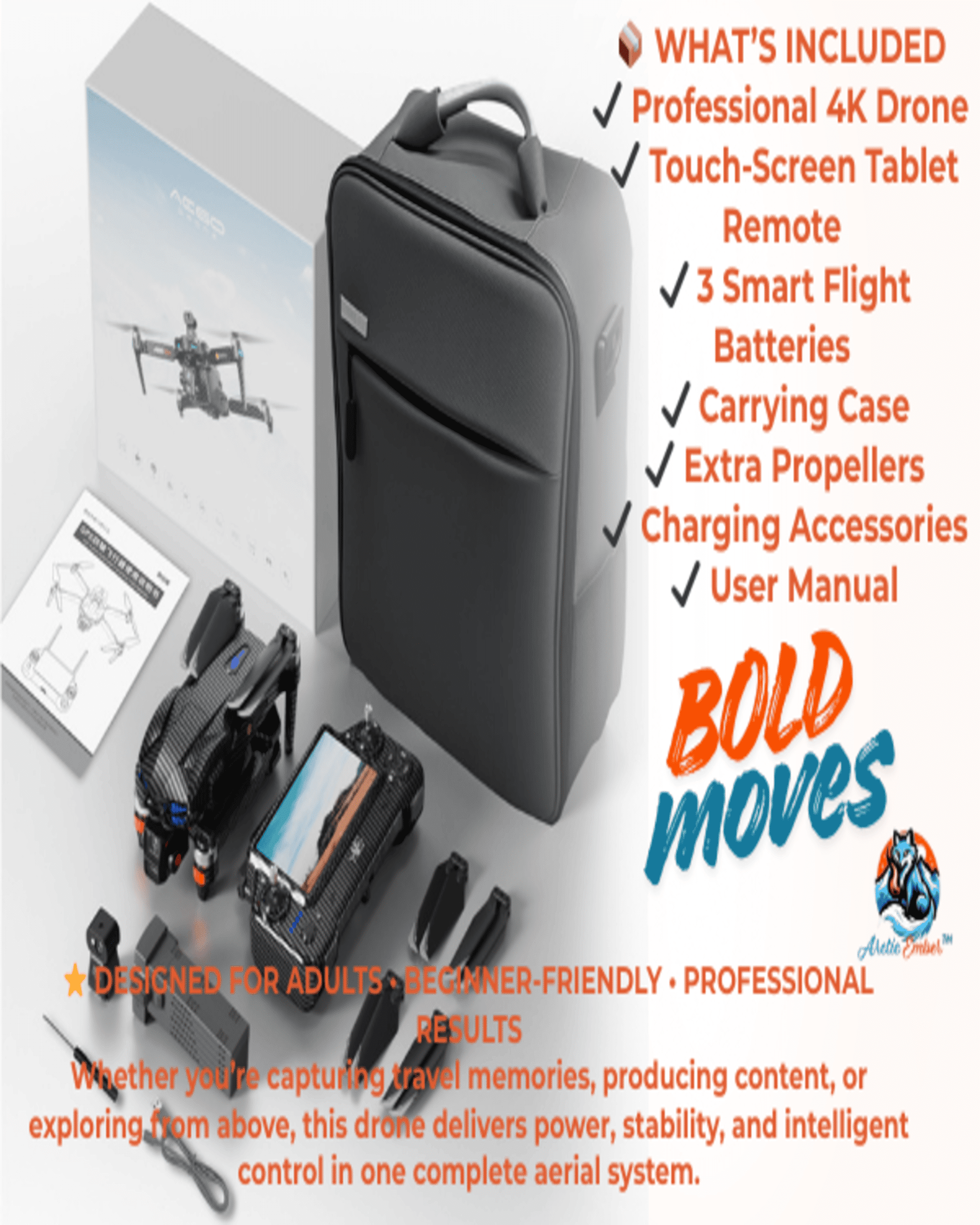 Ae60 Ultra GPS Camera Drone with 4K HD Camera, Screen Controller, Obstacle Avoidance and Auto Return for Adults