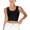 Black, variant on Womens Tomboy Seamless Compression Bra Top Minimizer Crop Shaper Breathable Elegant Shapewear Beige L