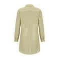 thumbnail image 5 of Wowcloth Women's Turn-down Collar Long Sleeve Casual Stripe Shirt Style Knee-high Dress, 5 of 5