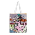 thumbnail image 1 of Wally Gator Bolso de tela con estampado de lienzo para mujer, bolsa de compras reutilizable y estética, con cremallera interior, regalo para mujer,40*45cm., 1 of 6