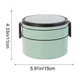 thumbnail image 3 of Portable Bento Box,Stackable Double-Layer Round Lunch Box,Microwave-Safe,Large Capacity Leakproof Food Storage Container for Work Travel, 3 of 7