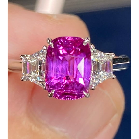 Natural Padaparcha Sapphire 925 Sterling Silver Ring, Gift for Her, Engagemant Ring, Birthstone Rings for Women, Gift For Her