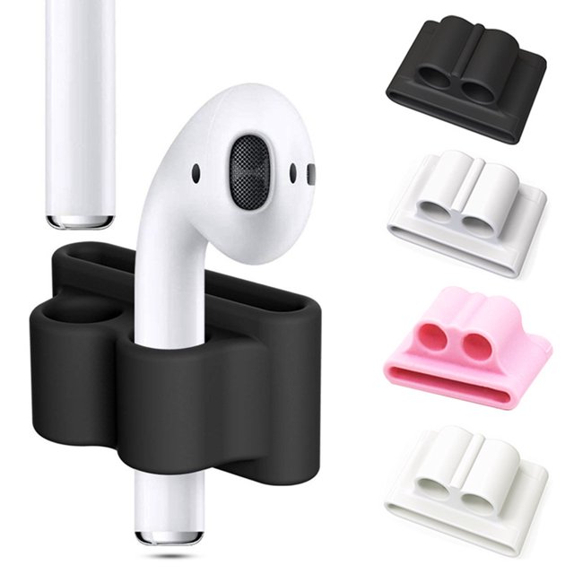 Gwong Electrónica Tenedor protector de la cubierta protectora compatible con el auricular de Bluetooth anti-perdido de silicona para Apple AirPods