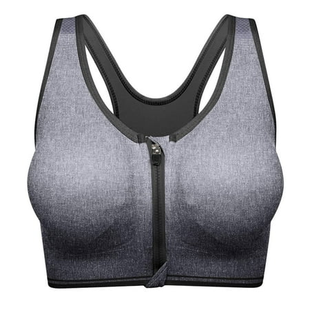 

QIIBURR Zip Front Sports Bras for Women Front Zip Sports Bras for Women Women Sports Bra Front Opening Closing Zipper Without Steel Rring Mesh Shoulder Front Zipper Sports Bras for Women