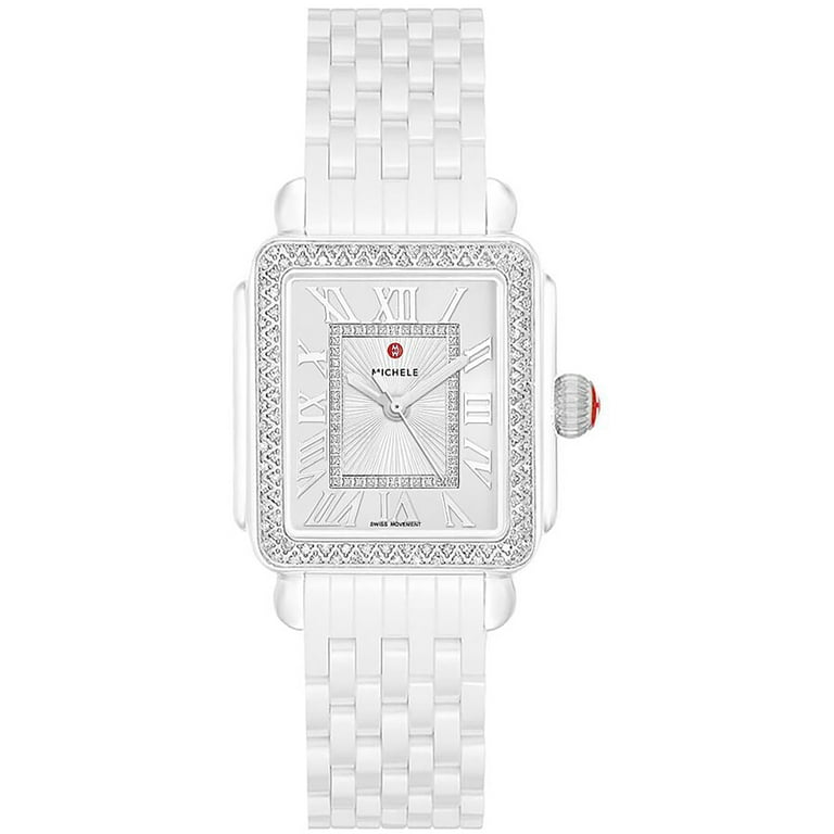 Michele Deco Madison White Ceramic Women s Watch MWW06T000213