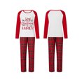 thumbnail image 5 of Family Matching Christmas Pajamas, Baby Romper/Dog Clothes/Letter Pattern Long Sleeve Tops and Plaid Pants Sleepwear Set, 5 of 6