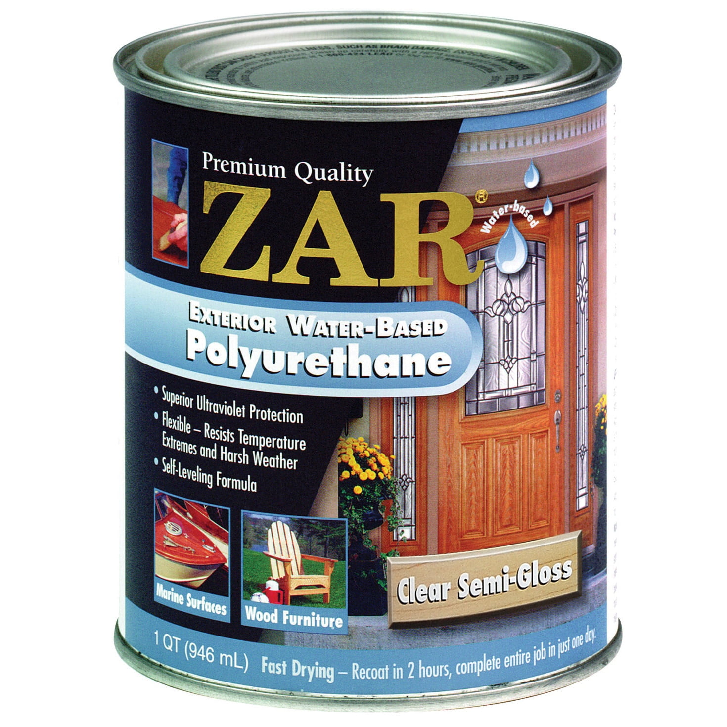 ZAR SemiGloss Clear Water Based Polyurethane 1 qt. Case Of 4