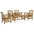 thumbnail image 1 of vidaXL 5 Piece Garden Lounge Set Solid Acacia Wood, 1 of 9
