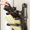 thumbnail image 4 of Foldable Wall Mounted Shoe Rack Space Saving Metal Shoe Organizer for Entryway Bathroom Closet,Black3-65x29x12cm, 4 of 5