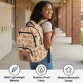 thumbnail image 3 of FKELYI Kids Backpack for Elementary Student 17 Inch Schoolbag Cartoon Capybara Love Orange Print Spacious Bookbag with Multi-Pockets Lightweight Casual Daypack Rucksack, 3 of 7
