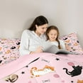 thumbnail image 5 of Feelyou Cat Animal Queen Comforter Set, Stars Love Heart Bedding Comforter Set, 3pcs, 5 of 8