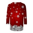 thumbnail image 5 of Camisas Navideñas Para Mujer Moda Blusa de Manga Tres Cuartos Cuello Redondo Casual Chriatmas Impreso Tops Odeerbi ODB200479, 5 of 5