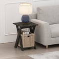 thumbnail image 2 of Furinno Modern Simplistic Criss-Crossed End Table,Espresso, Set of 2, 2 of 12
