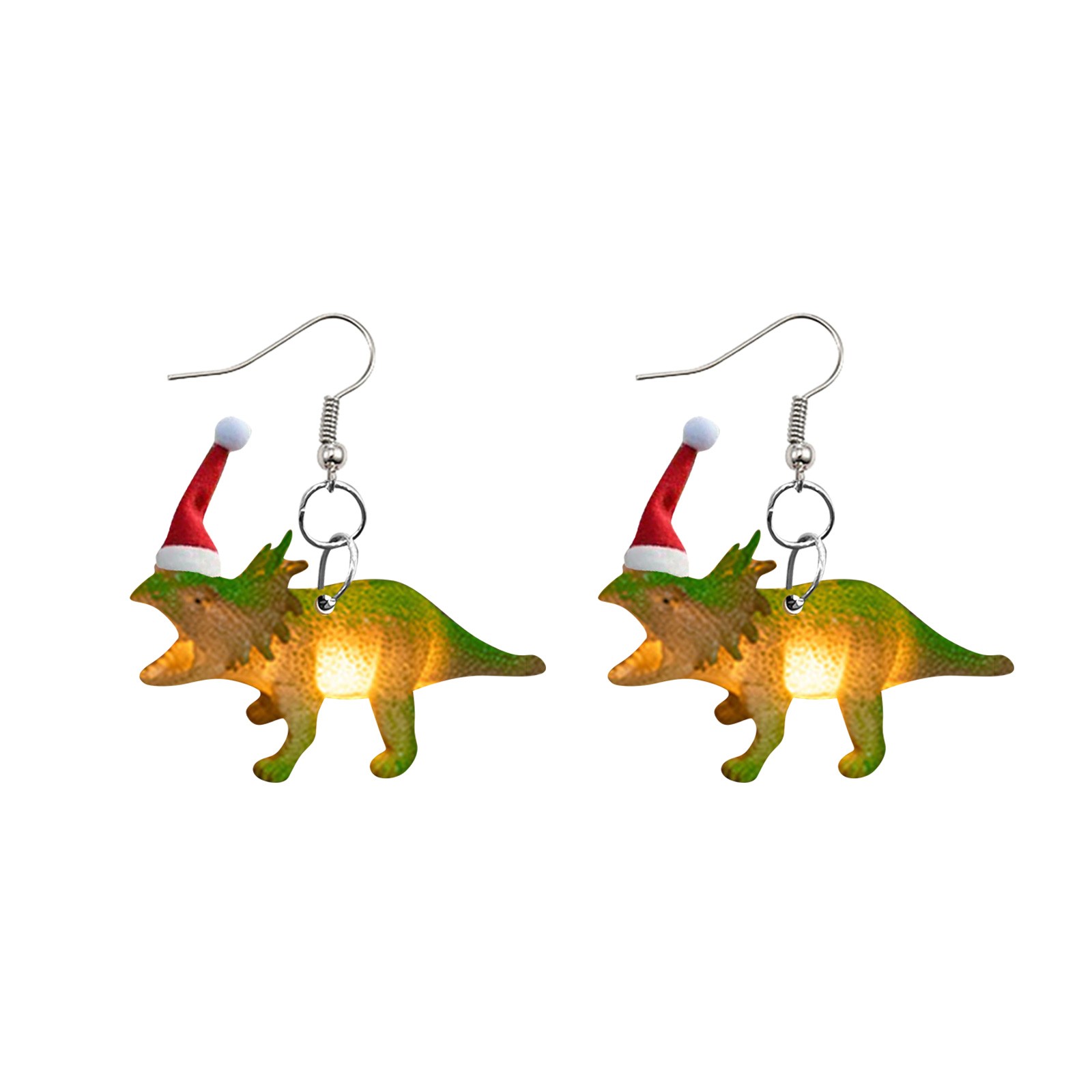 christmas dinosaur earrings