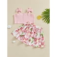 thumbnail image 2 of Bagilaanoe 2Pcs Toddler Baby Girls Summer Clothes Sleeveless Tank Tops + Floral Skirt 6M 12M 18M 24M 3T 4T Kids Casual Skirt Set, 2 of 7