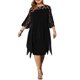 thumbnail image 1 of Plus Size Women Midi Dress Hollow Out Casual Cocktail Dress For Summer Autumn-Yvan, 1 of 5