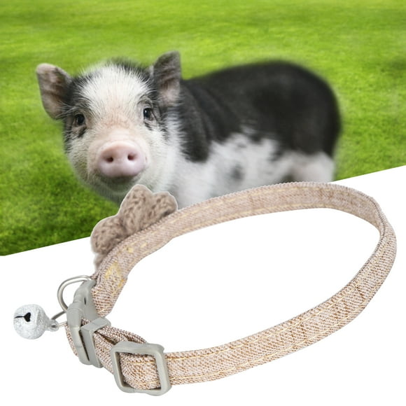Pet Collar, Adjustable Pet Pigs Cute Polyester Collar With Knitting Flower For Mini Pigs