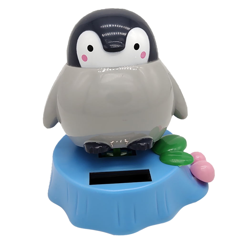 Cute Solar Powered Dancing Penguin Figure Bobble Toy Home Desk Decor 
