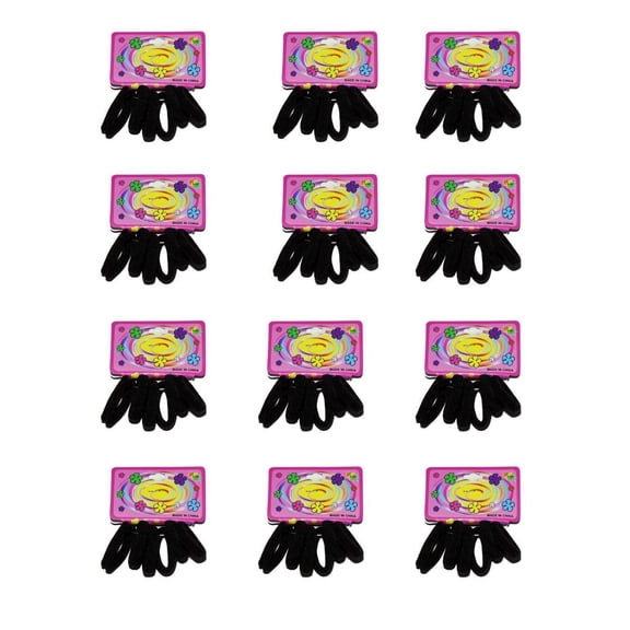 Hair Ties for Thick and Curly Hair, 72 Pieces, Black Ponytail Holders