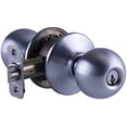 thumbnail image 2 of SCHLAGE F51A ORB 626 Orbit Knob Keyed Entry Lock, Satin Chrome, 2 of 3