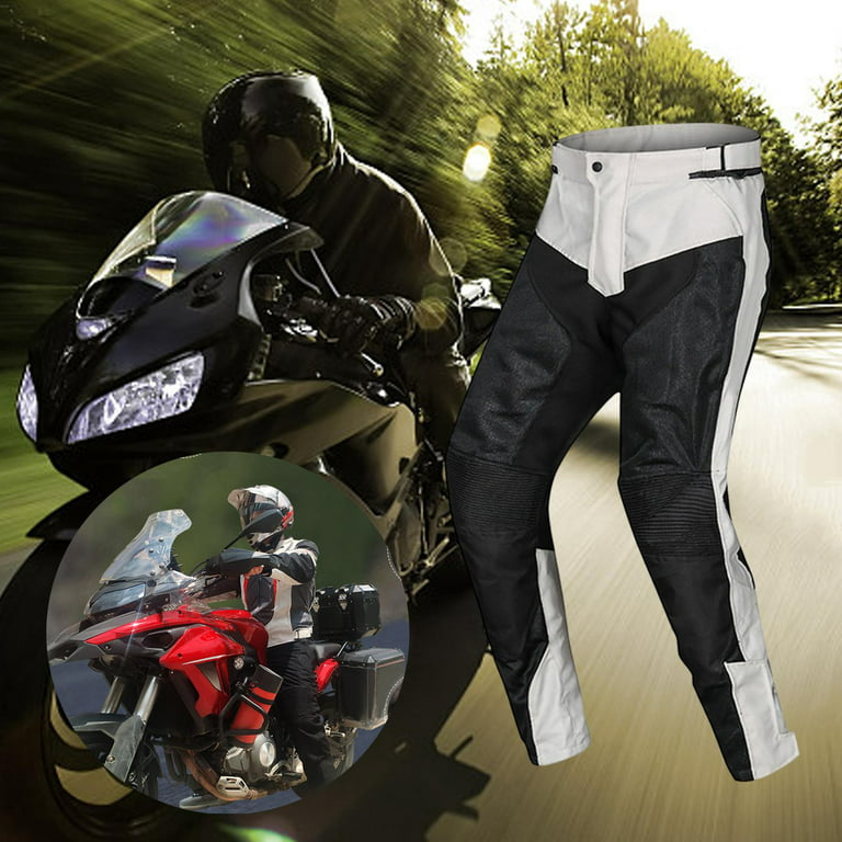 Mens Motorcycle Mesh Pants Full Leg Zipper