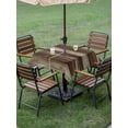 thumbnail image 4 of Outdoor Tablecloths with Umbrella Hole & Zipper, Brown Wooden 60x60 Inch Square Tablecloths, Vintage Farmhouse Retro Art Waterproof Table Cloth, Patio/Pool/Picnic Table Covers, 4 of 8
