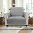 thumbnail image 6 of SANMADROLA Recliner Chair Covers Reversible Sofa Cover Water Resistant Couch Cover Furniture Protector with Elastic Straps for Kids, Dogs, Pets (21" Recliner Small, Light Gray), 6 of 8