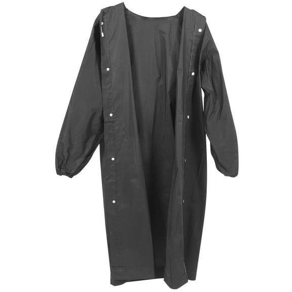 WASHWEPE 1Pcs Reusable Rain Poncho for Men Black EVA Waterproof Hooded Simple Design for Hiking and Camping