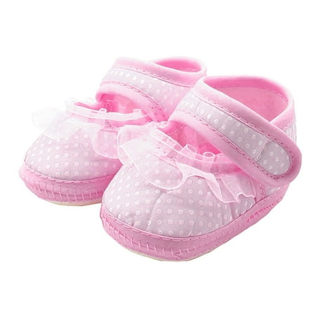 

Baby shoes Newborn Infant Baby Dot Lace Girls Soft Sole Prewalker Warm Casual Flats Shoes CHMORA