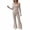 Beige B, variant on Bovxnpu Women's Pajama Set 2 Piece Lounge Set, Pajamas for Women Set Striped Round Neck Cardigan Long Sleeve Top and Long Pants Sleepwear Sleepwear Loungewear
