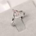 thumbnail image 3 of HeartsAndYou 1ct Natural Morganite Curved Chevron Solitaire Accent Ring 14k SOLID White Gold, 3 of 8