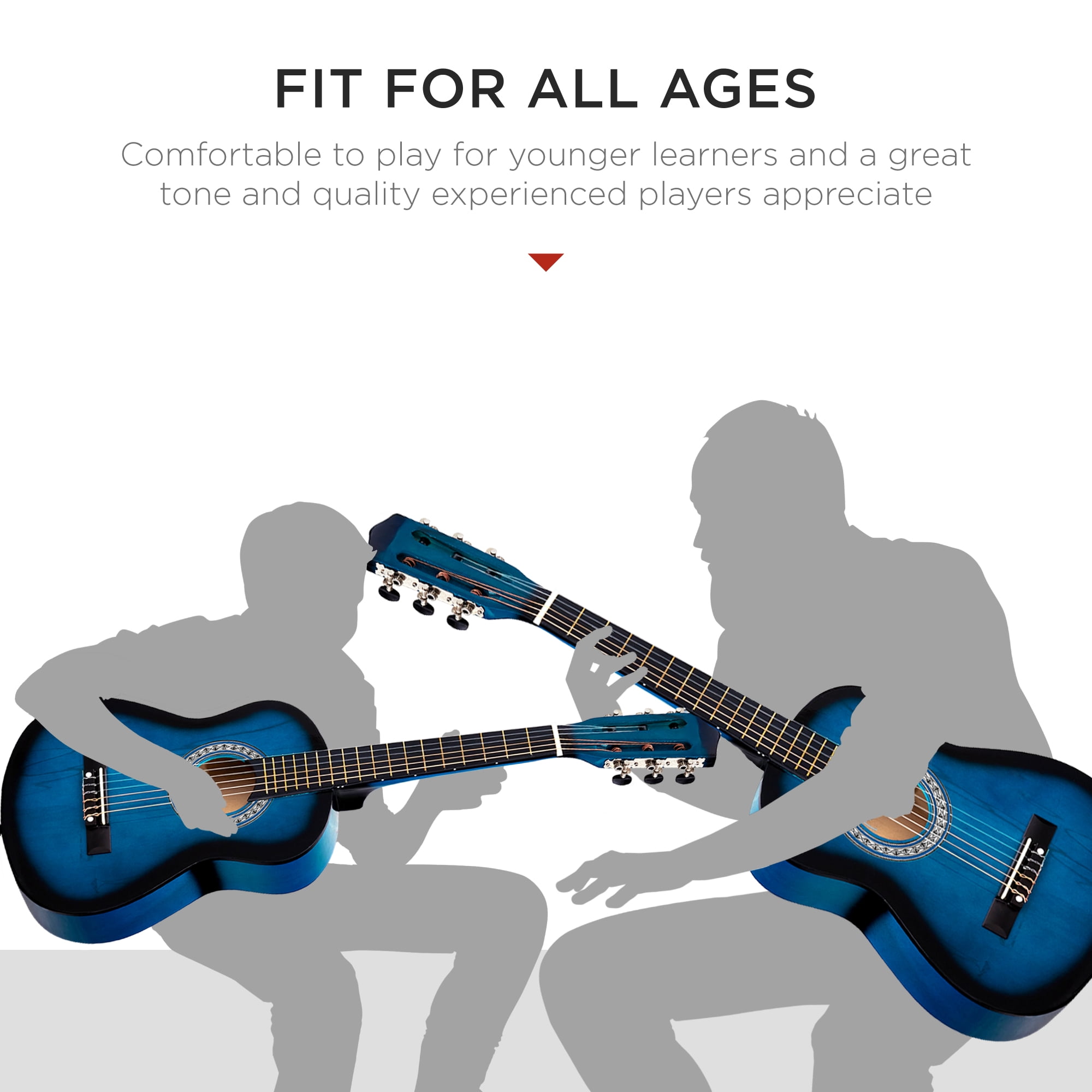 Best Choice Products Walmart Exclusive 38in Beginner Acoustic Guitar Starter Kit w/ Gig Bag, Strap, Extra Strings - Walmart Blue