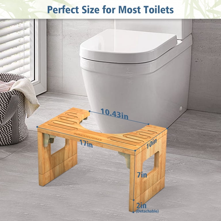 7 Inch Toilet Step Bamboo Toilet Stool - 7 Inch Foldable Squatting ...