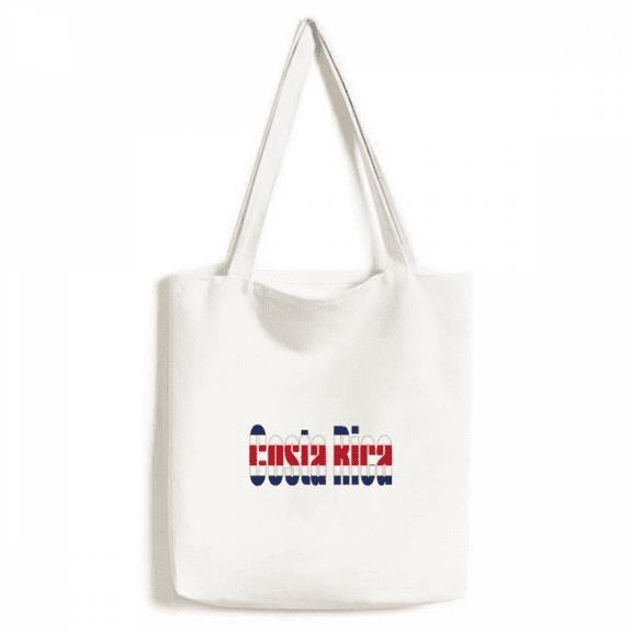 Costa Rica Country Flag Name Tote Canvas Bag Shopping Satchel Casual Handbag