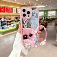 thumbnail image 6 of for iPhone 15 Case, [Pink Cross Pattern][Shiny Mirror Case][2-in-1 Wristband with Beads] Soft TPU Frame, Shockproof & Anti-Drop, Suitable for Women & Girls, 6 of 16
