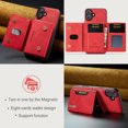 thumbnail image 5 of for iPhone 16 Case Wallet, 2 in 1 Detachable Magnetic Card Holder PU Leather Kickstand Phone Case [Card Cash Slot] [Wireless Charging] Shockproof Cover For iPhone 16,Red, 5 of 11