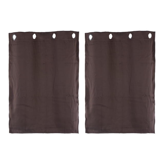Unique Bargains Rideaux Courts à Étages, 29 Pieds L x 35 Pieds L Demi-Rideau pour Fenêtre Française 2 Panneaux, Brun