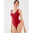 thumbnail image 3 of Body REORIA sexy para mujer, cuello en V profundo, sin espalda, rojo, 3 of 4