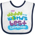 thumbnail image 3 of Inktastic Carpenter Daddy for Son Boys Baby Bib, 3 of 4