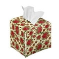 thumbnail image 6 of ZIABUTLE Chriatmas Holly Leather Tissue Box Cover Square Strobile Tissue Box Cover Cute for Classroom Decorative Tissue Case Easy to Clean Napkin Organizer Dispenser, 6 of 7