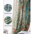thumbnail image 3 of Country Flowers Blackout Curtains for Bedroom Living Room Darkening Curtains 63 Inches Long Farmhouse Floral Windows Pots Plants Window Curtain 2 Panels Set Window Treatment Grommet Drapes 52"x63", 3 of 9