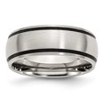 thumbnail image 1 of Bague en Caoutchouc Noir 8mm en Acier Inoxydable 10 Taille, 1 of 6
