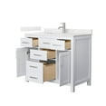 thumbnail image 2 of Beckett 42" White Single Vanity & Giotto Quartz Top (1-Hole) & Nickel Trim, 2 of 5